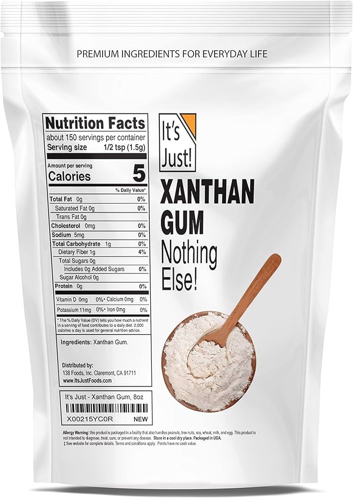 It's Just - Xanthan Gum, 8oz, Keto Baking, Non-GMO, Thickener for Sauces, Soups, Dressings, Packa... | Amazon (US)