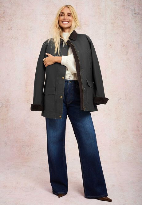 Womens Dark Green Waxed Barn Jacket | Peacocks