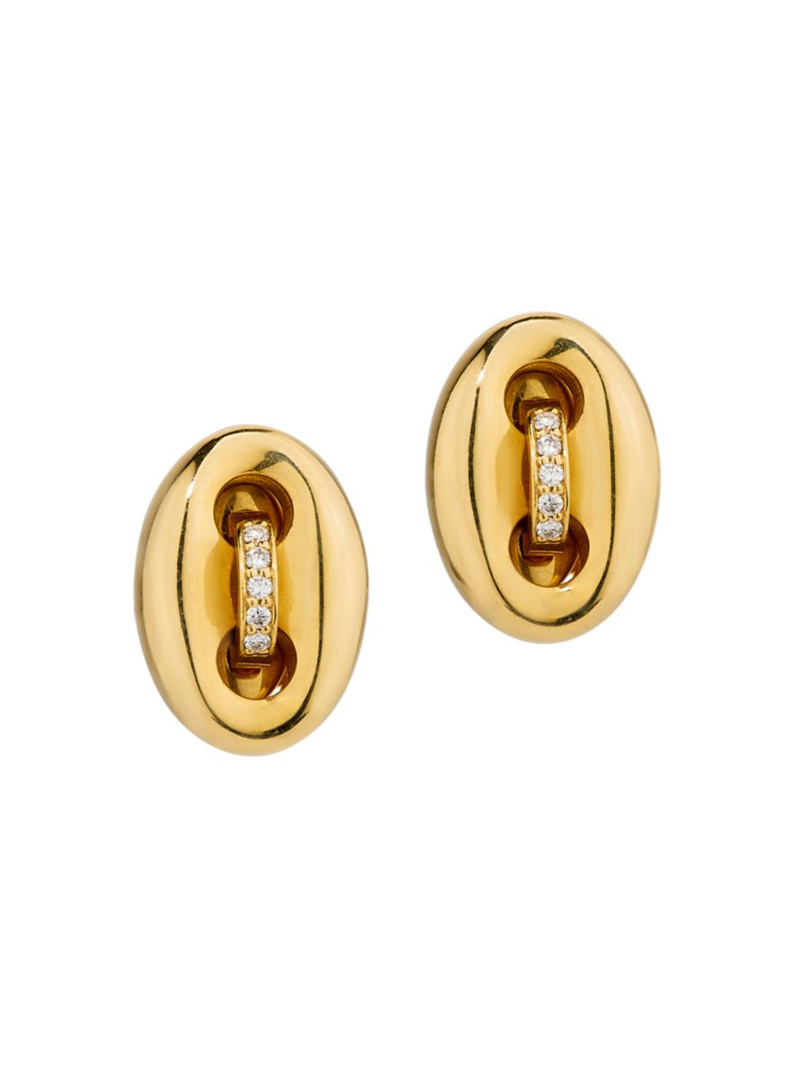 Mariner 18K Yellow Gold & 0.75 TCW Diamond Earrings | Saks Fifth Avenue