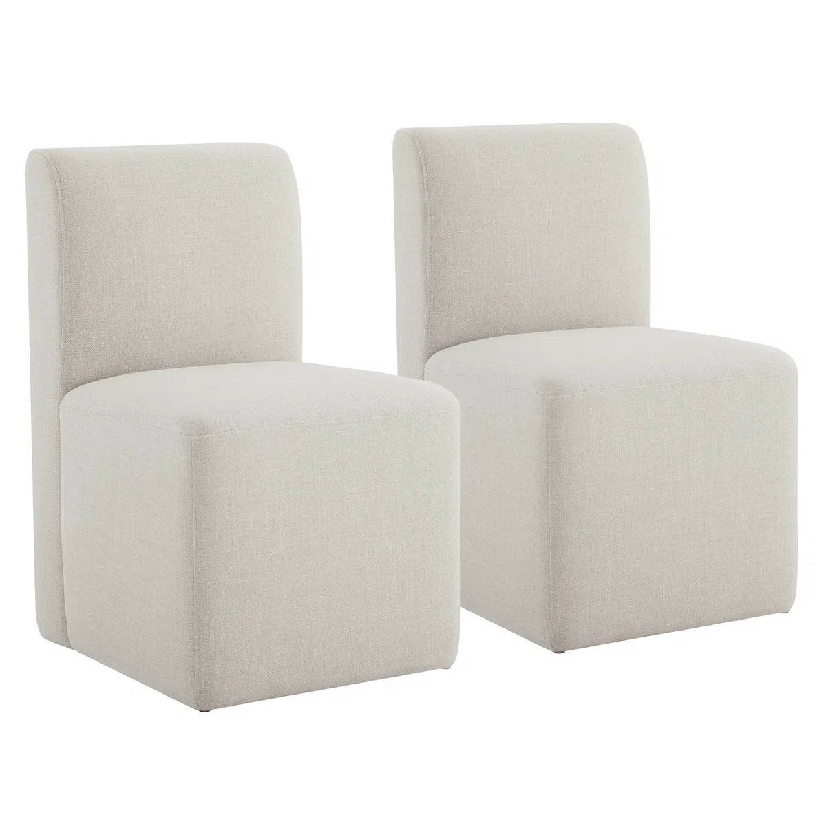 Bralan Polyester Blend Upholstered Side Dining Chair with Casters (Set of 2) | Wayfair North America