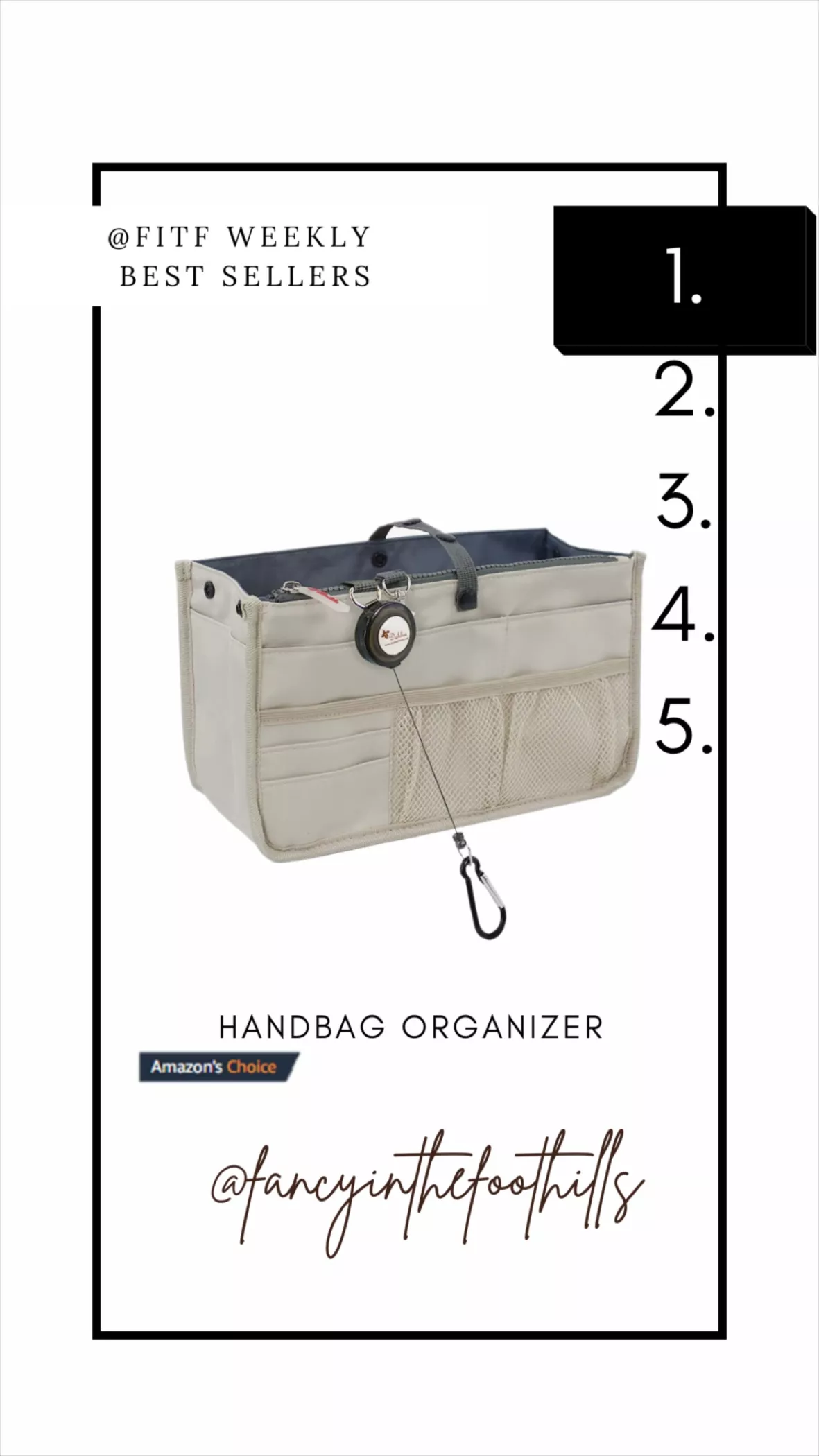 Dahlia's Patented Sturdy Flexible Handbag Purse Organizer Insert