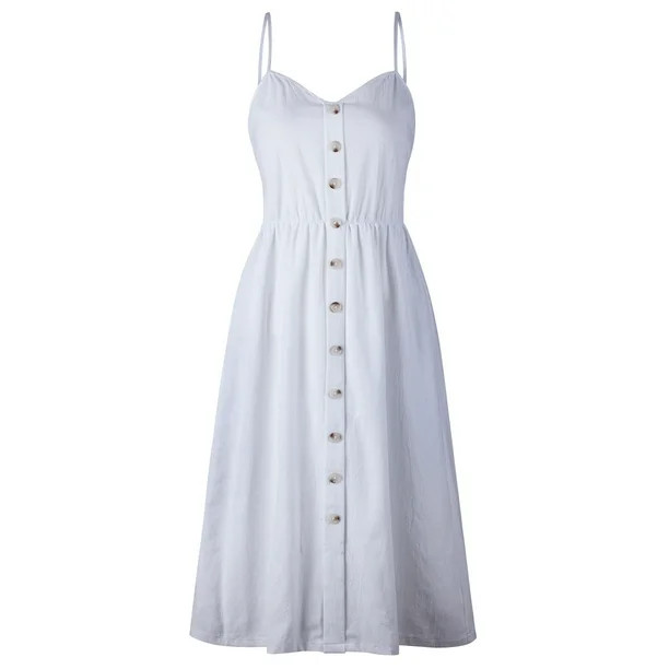 Women Summer Casual Dress Beach Maxi Dress Boho Floral Sundress Dress - Walmart.com | Walmart (US)