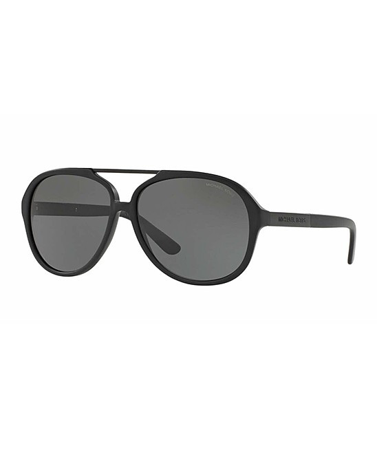 Michael Kors Women's Sunglasses MATTE - Matte Black Oversize Aviator Sunglasses | Zulily
