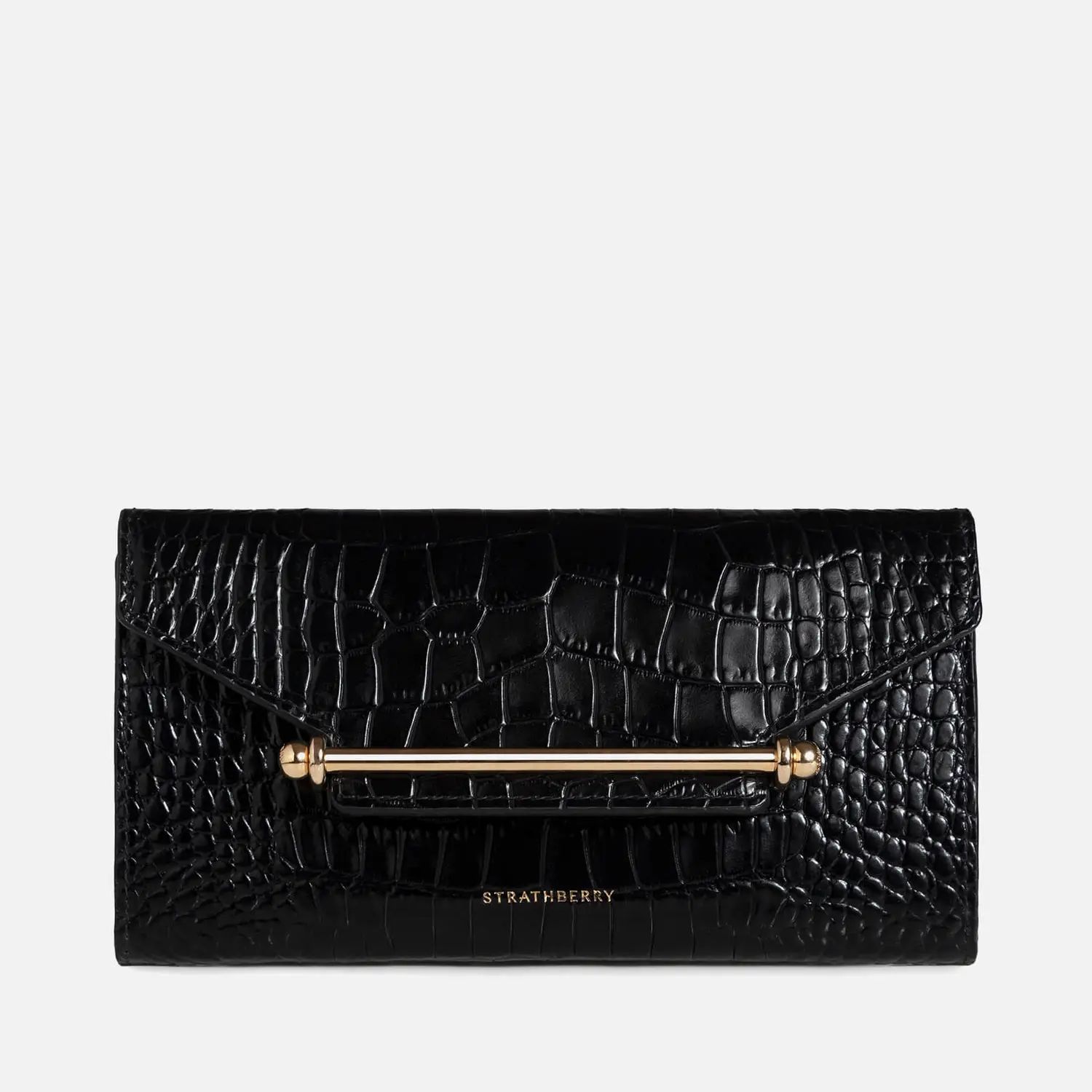 Strathberry Women's Multrees Croc Chain Wallet - Black | Coggles (Global)