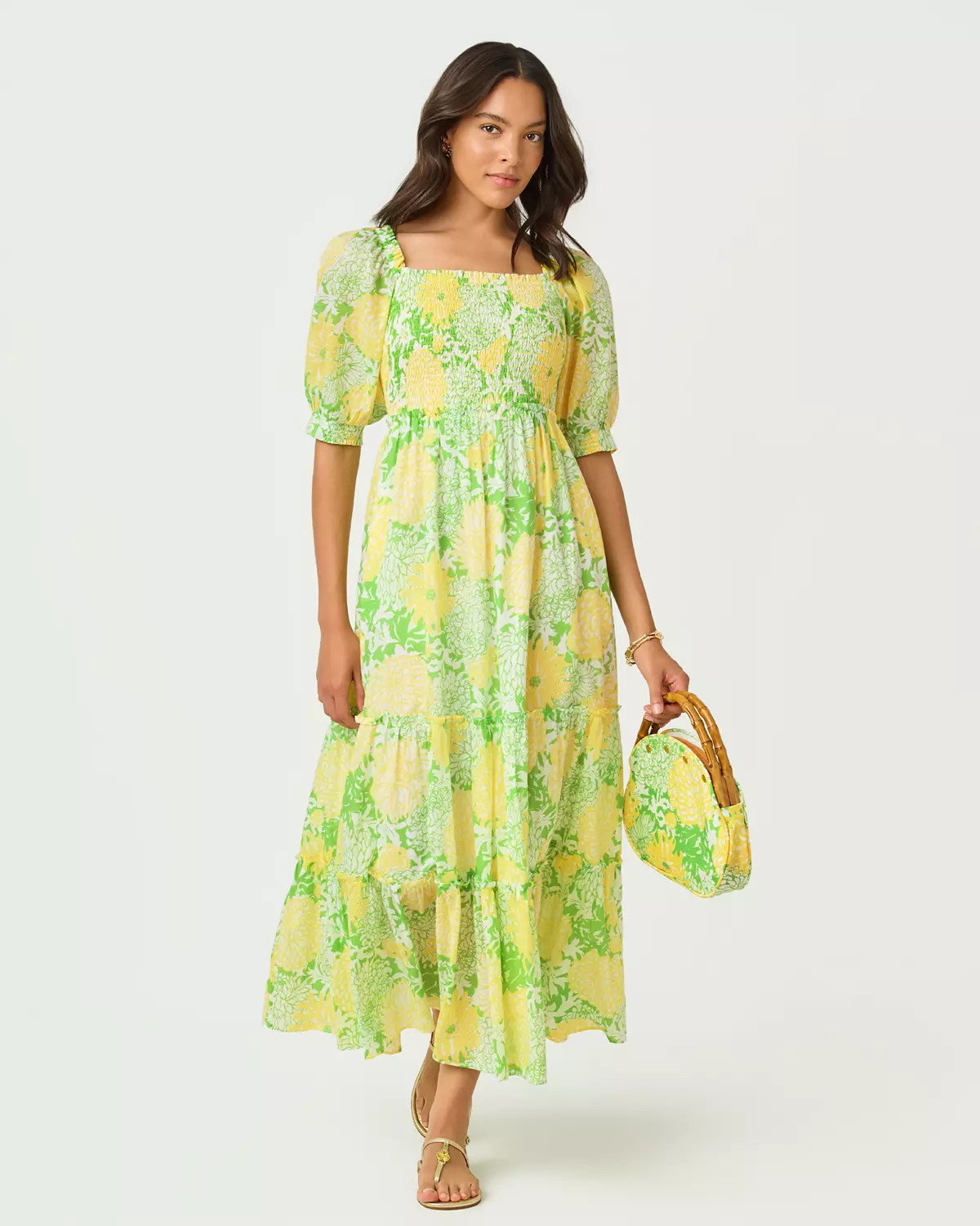 Hadly Short Sleeve Smocked Maxi Dress | Lilly Pulitzer