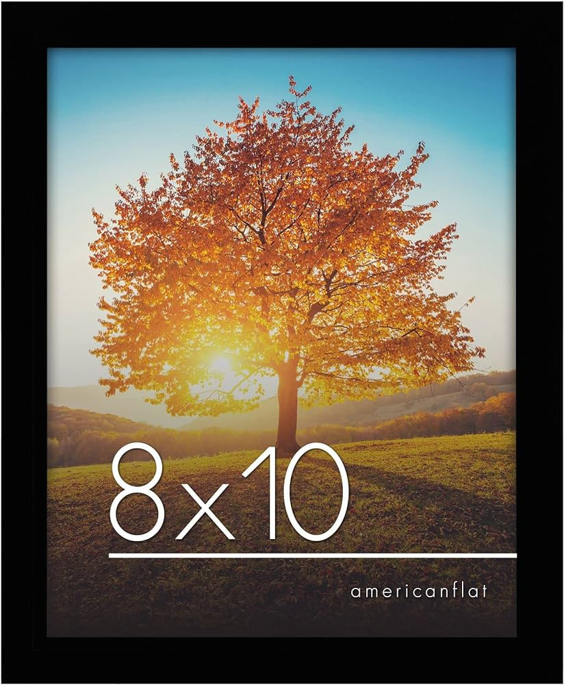 Americanflat 8x10 Picture Frame in Black - Engineered Wood Photo Frame with Shatter-Resistant Gla... | Amazon (US)