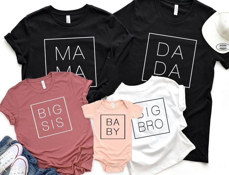 Dada-mama-mini Baby Shirt mom Shirts Family Matching Shirt | Etsy | Etsy (US)