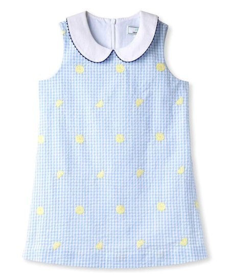 Blue Lemon Gingham Collar Maddie Sleeveless Dress - Infant & Girls | Zulily