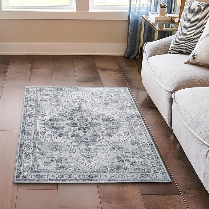 Wyatt & Ash Dream Mink Washable Geraldine Grey Geometric 3' x 5' Accent | Amazon (US)