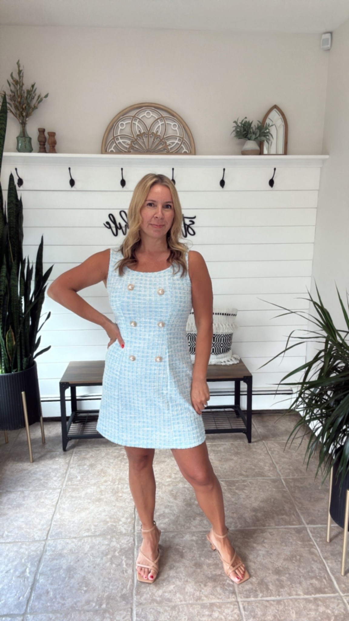 Spring dress I’m wearing a medium. Cute work dress and I love the sandals. Spring outfits 2026

#LTKOver40 #LTKPetite #LTKWorkwear