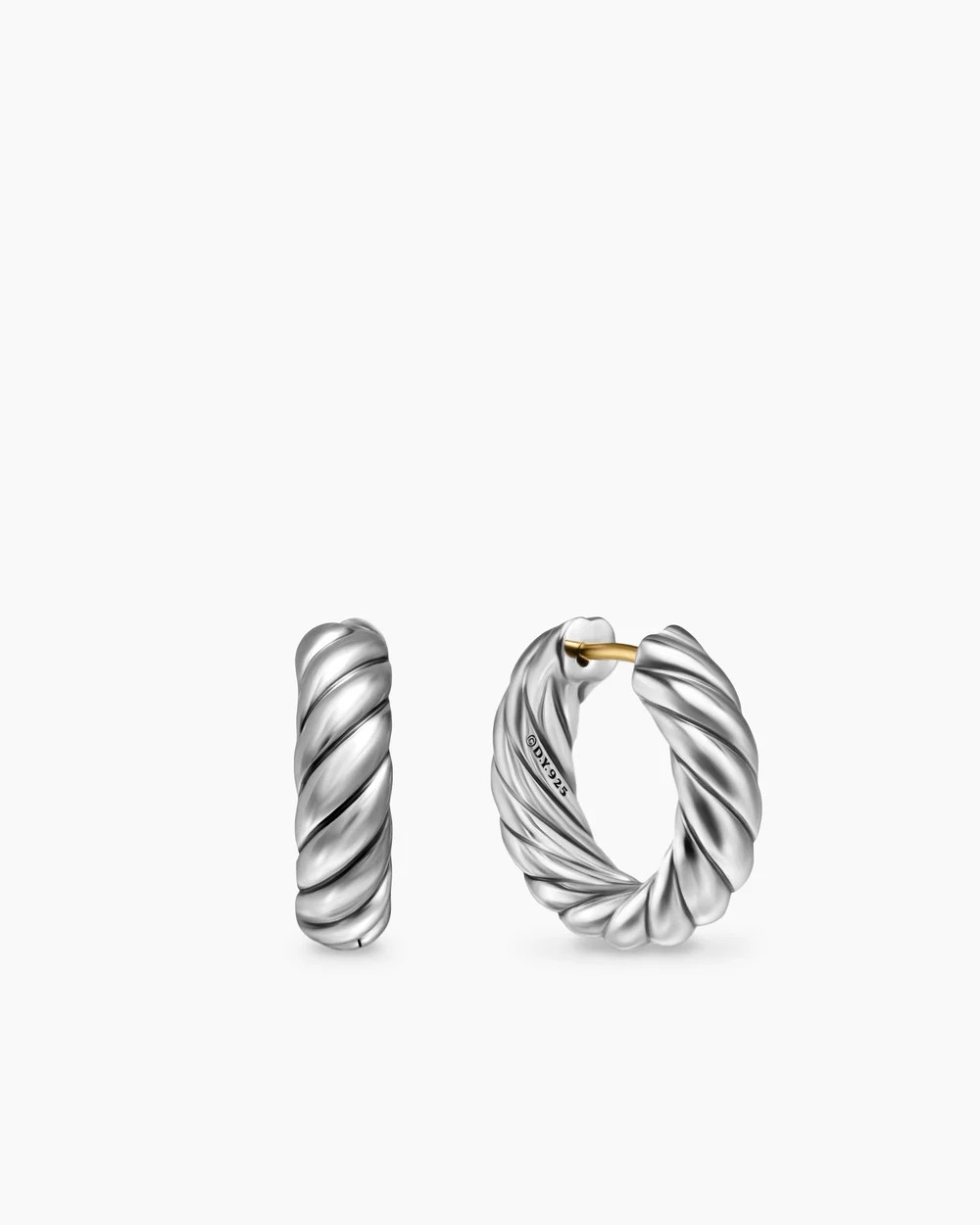 David Yurman | Sculpted Cable Hoop Earrings in Sterling Silver, 18.6mm | David Yurman