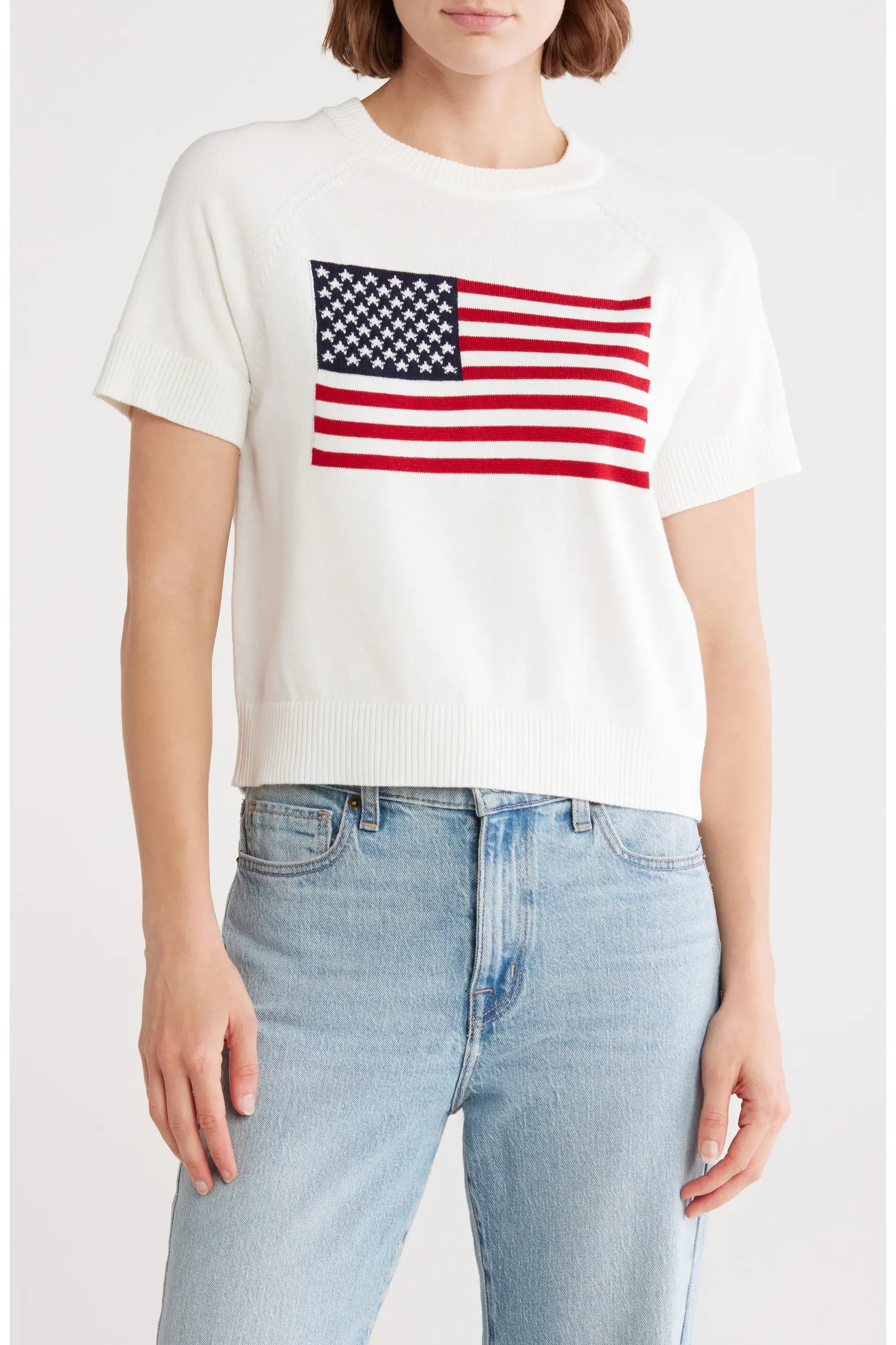 American Flag Short Sleeve Sweater (Women) | Nordstromrack | Nordstrom Rack