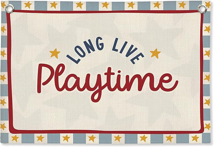 Playroom Wall Decor, Long Live Playtime Linen Canvas Banner,Toddler Playroom Decor Kids Room Nurs... | Amazon (US)