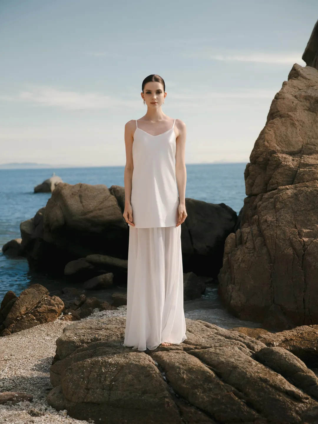 Modest Wedding Dress Custom White Prom Dress Simple Engagement Dress Bridal Shower Party Dress Sl... | Etsy (US)