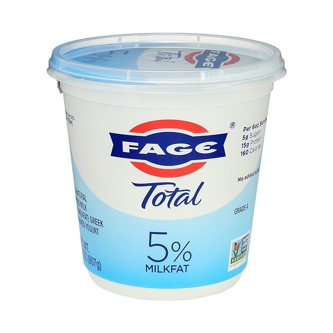 FAGE Total Greek Yogurt, 5% Whole Milk, Plain, 32 oz | Amazon (US)
