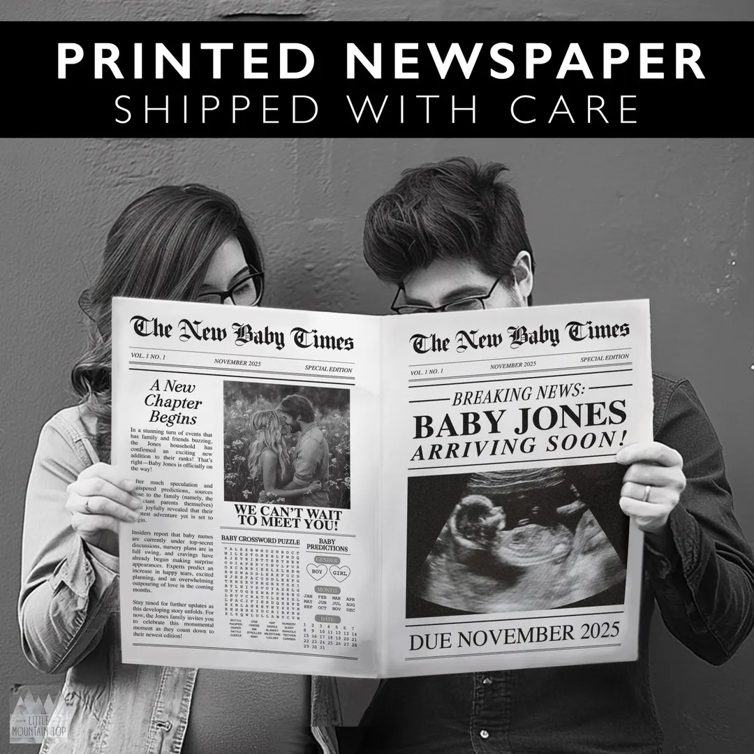 Newspaper Pregnancy Announcement. Newspaper Baby Announcement. Custom Coming Soon. Expecting Baby... | Etsy (US)