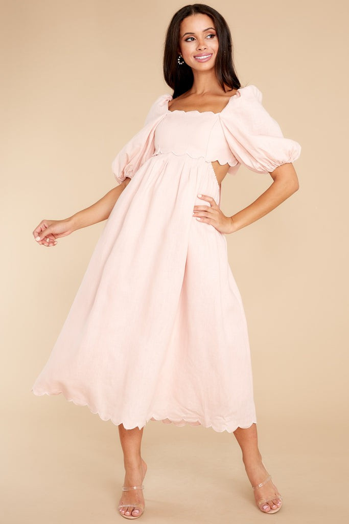 Endless Romance Blush Midi Dress | Red Dress 