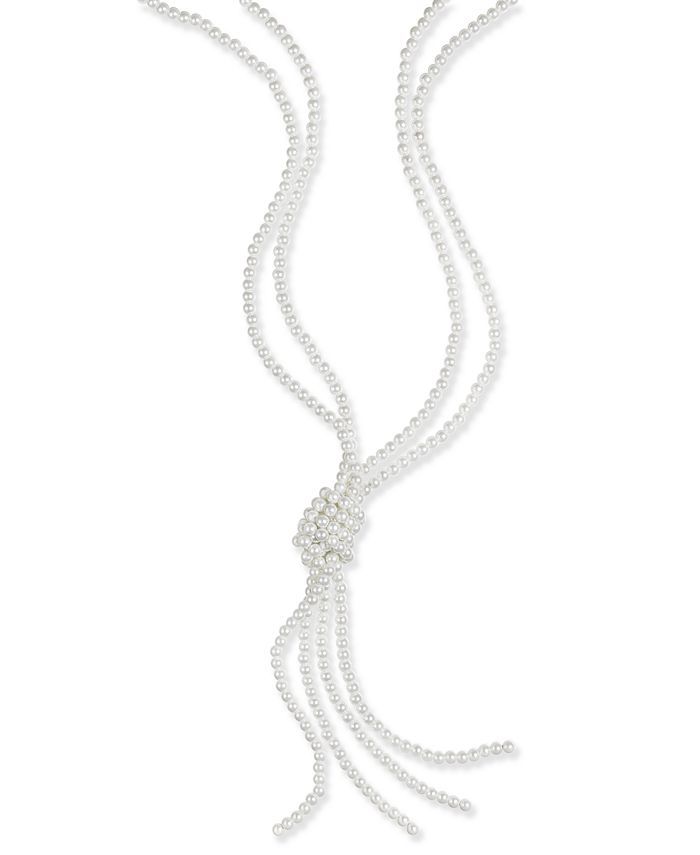 Charter Club Imitation Pearl Knotted Lariat Necklace, 28 | Macys (US)