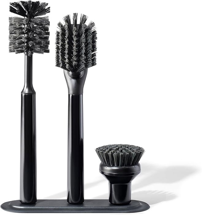 Curio Home Goods Ionic Brush Set, Magnetized to Stand Upright, Stainless Steel with Replaceable H... | Amazon (US)