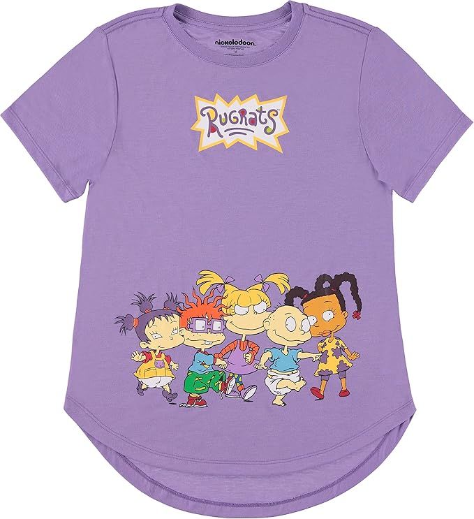 Nickelodeon Ladies 90's Fashion Shirt - Rugrats, Angelica and Chuckie Curved Hem Front and Back S... | Amazon (US)