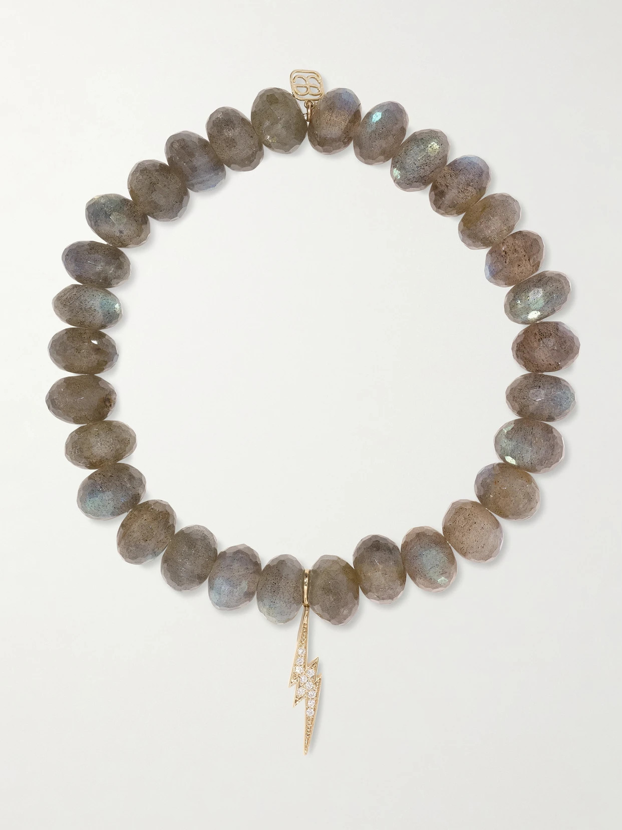 Sydney Evan - Lightning Bolt 14-karat Gold, Labradorite And Diamond Bracelet - Brown | NET-A-PORTER (US)