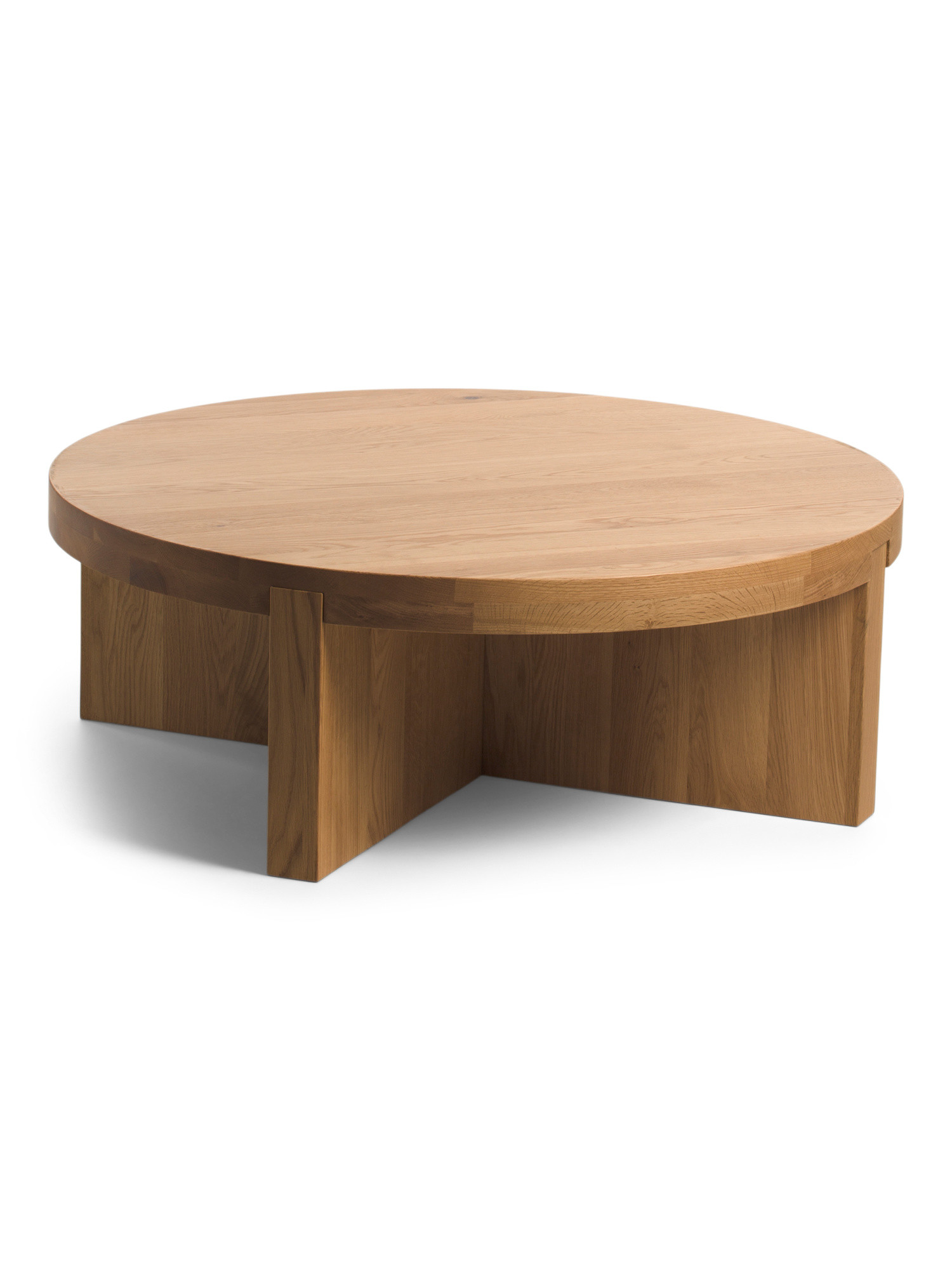 38x13.5 Solid Oak Wood Folke Round Coffee Table | Furniture & Lighting | Marshalls | Marshalls