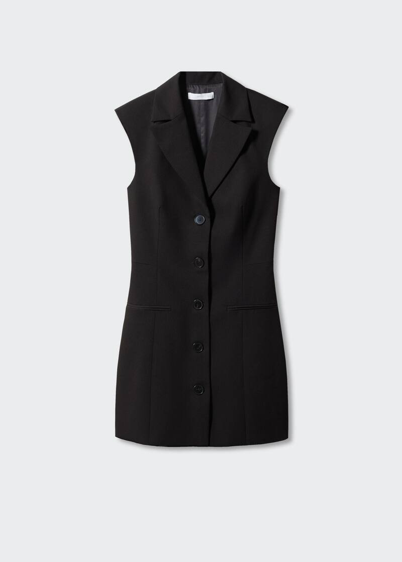 Geknöpftes kleid in westen-optik -  Damen | Mango Deutschland | MANGO (DE)