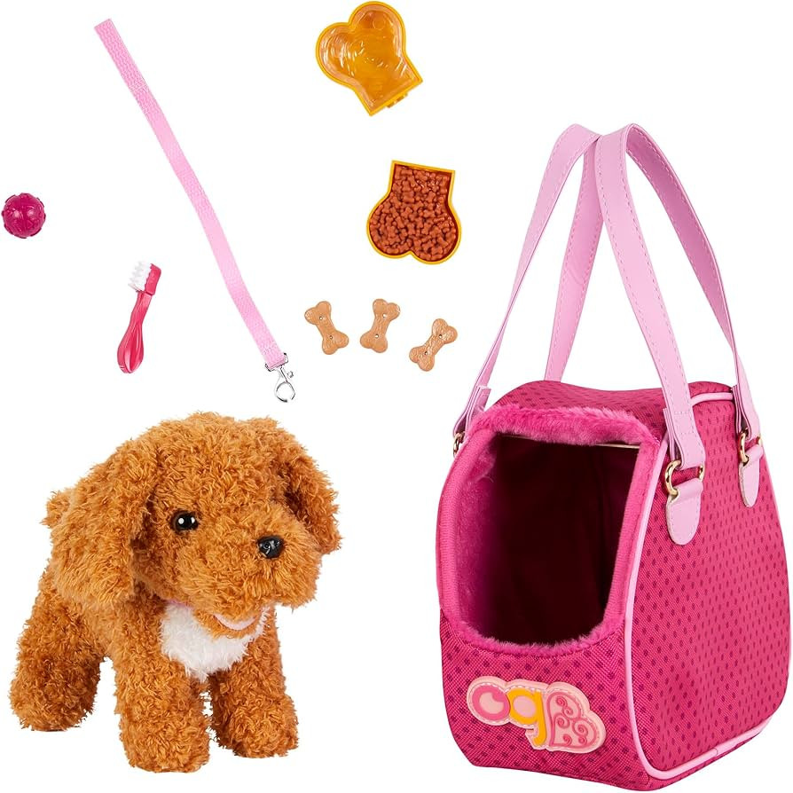 Our Generation - Hop in Dog Carrier - Poodle Plush Dog - Carry Bag for Pets - 46 cm Doll Accessor... | Amazon (US)