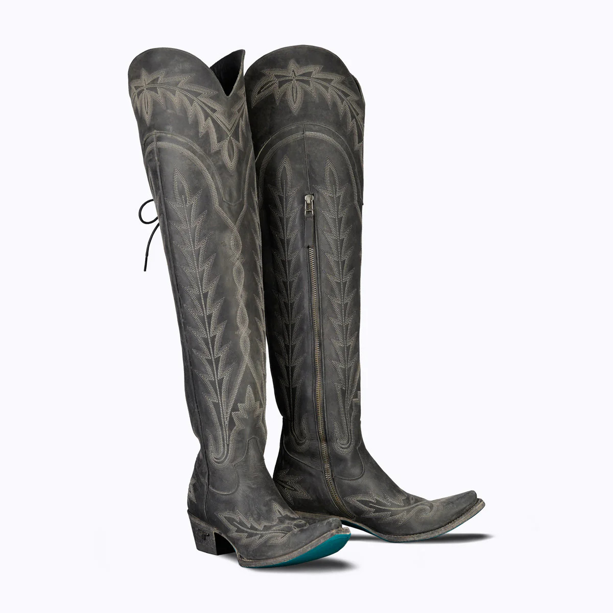 Lexington OTK Corset - Distressed Jet Black | Lane Boots