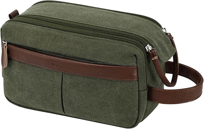 Vorspack Canvas Toiletry Bag for Men - Water Resistant Travel Bag for Toiletries, Bathroom Essent... | Amazon (US)