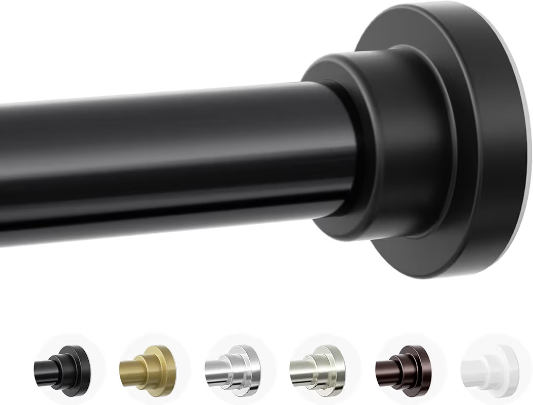 Shower Curtain Rod, 1" Diameter Heavy Duty Tension Shower Rod, Non Slip Adjustable 28-74 inch No ... | Amazon (US)