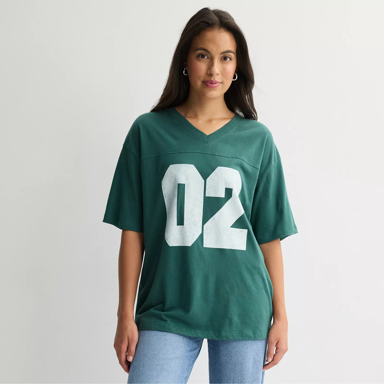 Juniors' SO\u00ae Varsity Boyfriend V-Neck T-Shirt | Kohl's