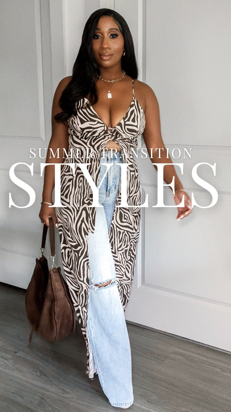 Summer transition styles. 🤎 Use Code: BRITTNEY35 to get 35% off your VICI items!  
- White shirt - Medium (similar style) 
- Brown Skirt - Large 
- Maxi Ruffle top - Medium 
- 28 Regular jeans 
- Polka Dot Top - Medium 
- Shorts (similar style linked) - Medium 
- Zebra Maxi top - Medium 
- Ripped jeans (similar style) size 28 

OOTD, Style inspo, outfit ideas, VICI

#LTKootd #LTKSeasonal #LTKSaleAlert
