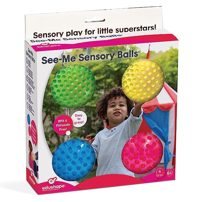 Edushape Sensory Balls for Baby - 4” Transparent Color Baby Balls That Help Enhance Gross Motor... | Amazon (US)