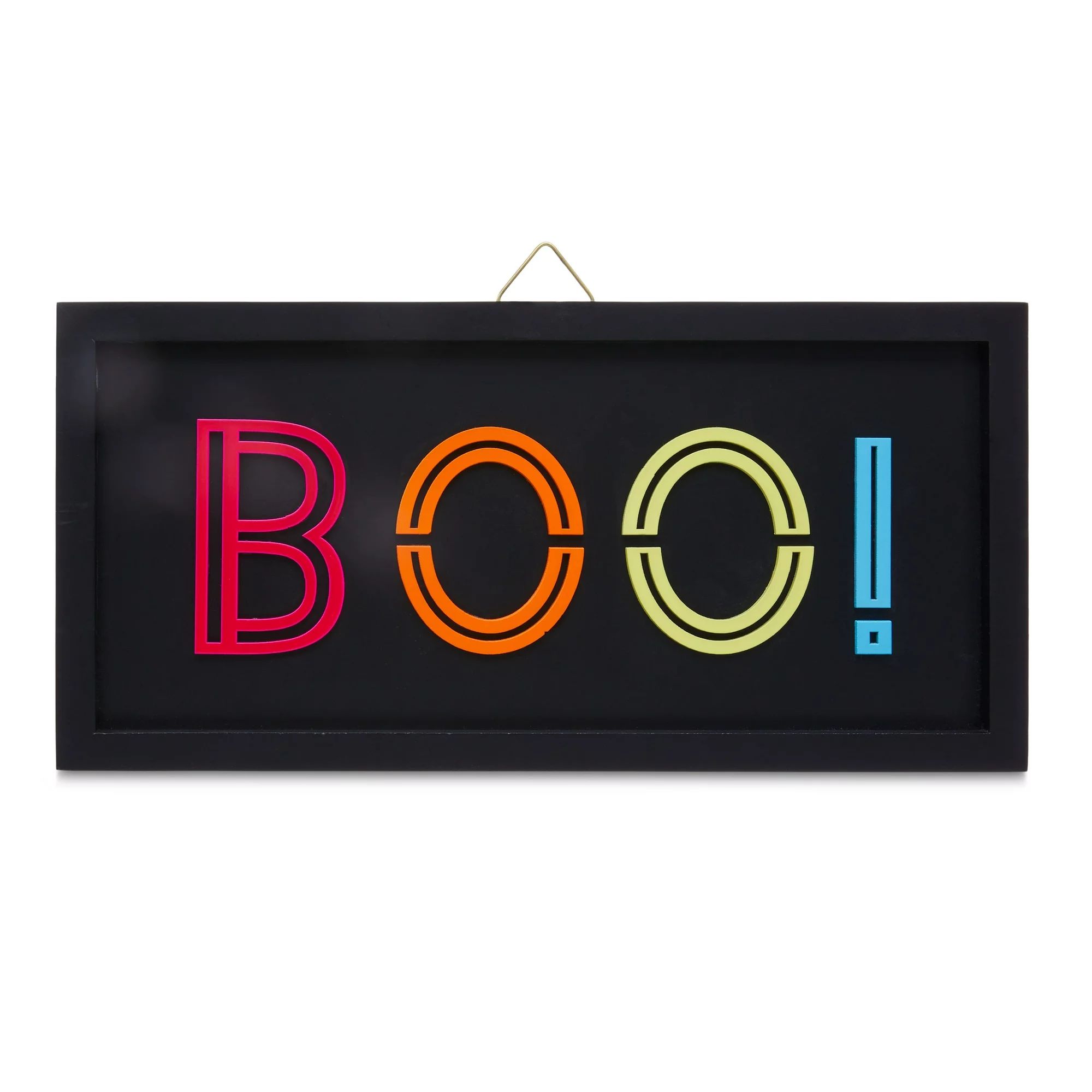 Halloween Multicolor Wood Neon Boo! Wall Sign Decoration, 12 in L x 0.5 in W x 5.75 in H, by Way ... | Walmart (US)