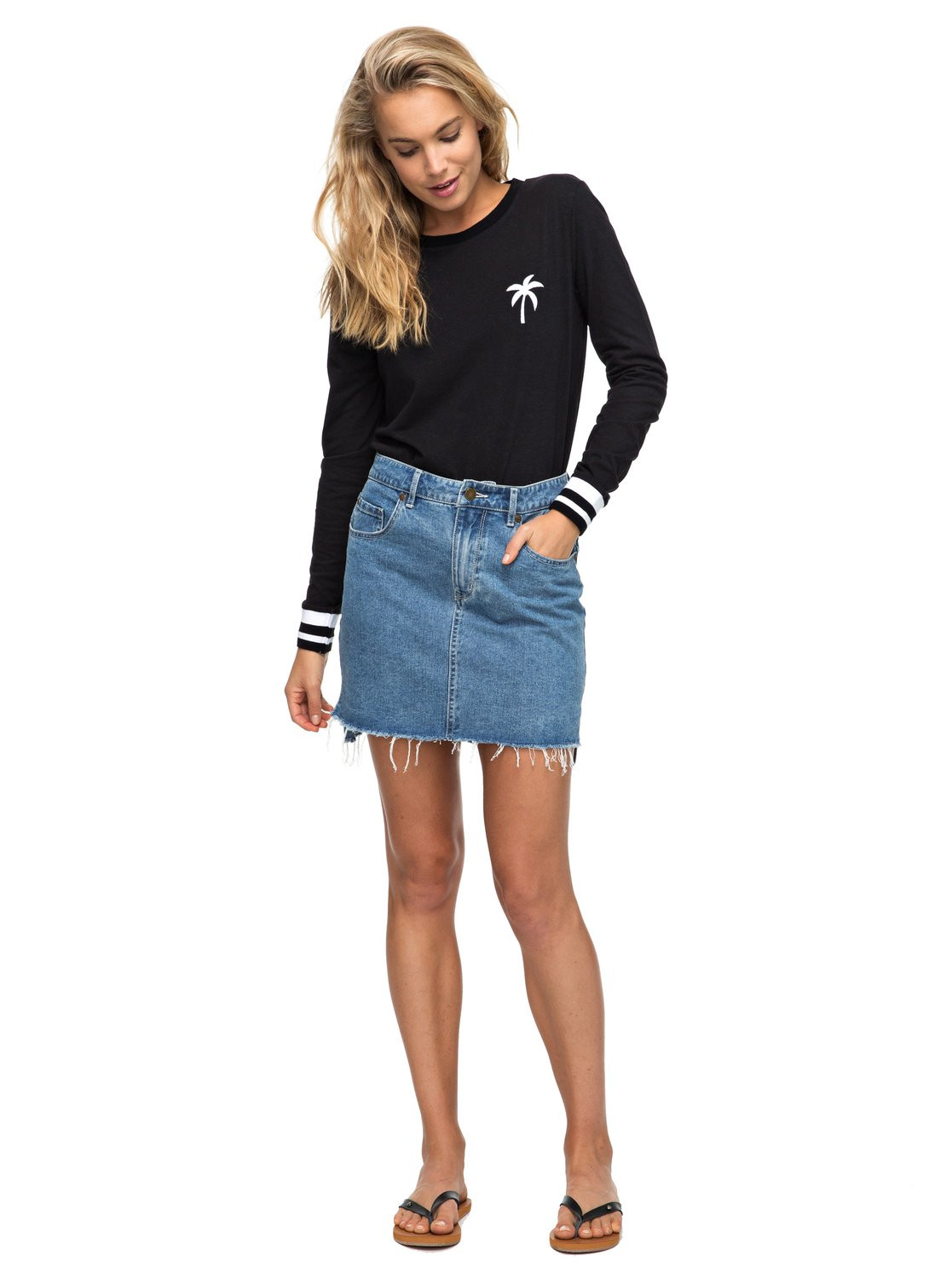 Take This Chance High Waisted Denim Skirt | Roxy US