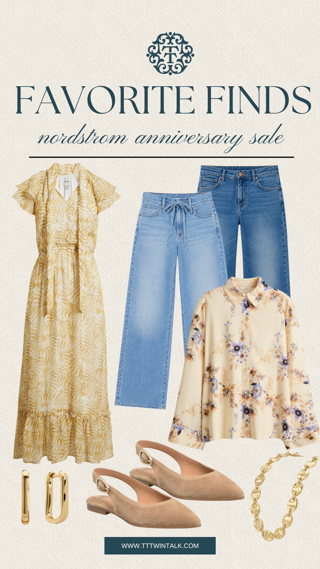 These are the pieces I'd build an entire wardrobe around. A breezy printed maxi dress, flattering denim, a soft floral blouse, pointed-toe slingbacks, and timeless gold jewelry create effortless outfits you'll wear again and again. Each find blends classic style with everyday versatility, making them standout picks from the Nordstrom Anniversary Sale.

#LTKSaleAlert #LTKSeasonal #LTKOver40