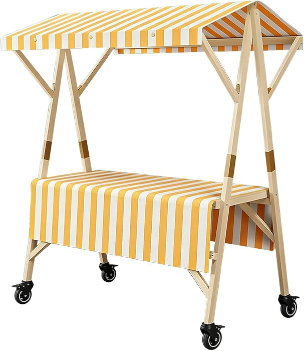 Portable Farmers Market Stand Foldable Outdoor Vendor Cart with Canopy - Sturdy Wooden Mobile Far... | Amazon (US)