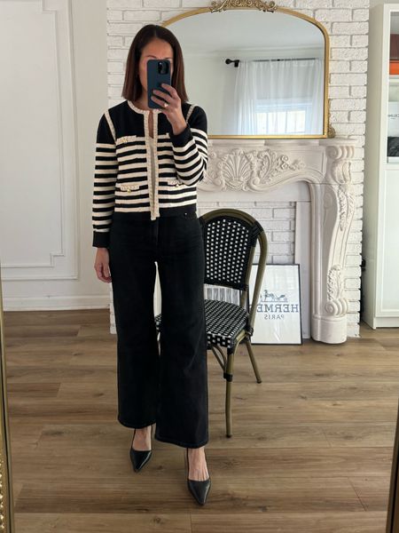 Classic Spring Outfit
Everlane Sailor Denim/27 inch inseam/TTS
J. Crew Odette Sweater/wearing medium/cropped
Sam Edelman Slingback/TTS 

#LTKSeasonal #LTKstyletip #LTKover40