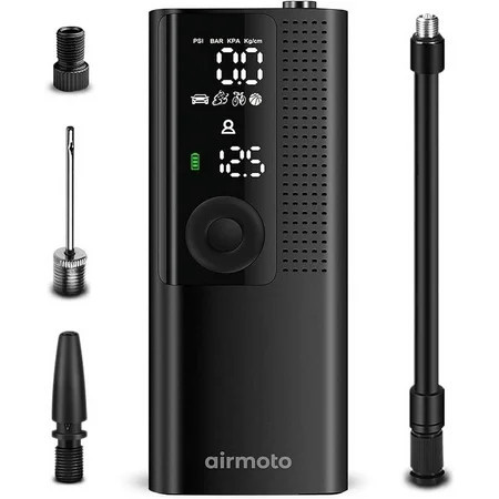 Airmoto Tire Inflator Portable Air Compressor - Air Pump for Car Tires with Tire Pressure Gauge | Walmart (US)