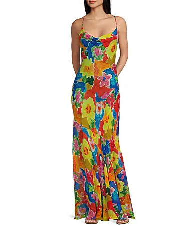 Rumored Santeria Cowl Neck Maxi Dress - M | Dillard's