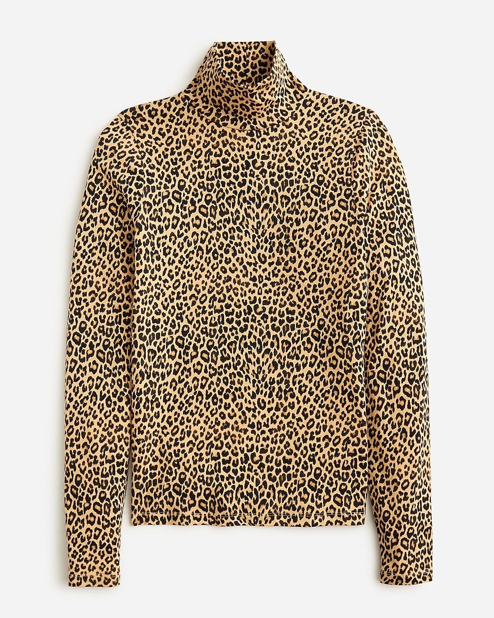 Tissue crepe turtleneck in leopard print | J. Crew US