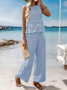 LocalSylviya Women's Two Pieces Set Summer Outfits For Women Vacation Woman Tops Gingham Sets 2 O... | SHEIN