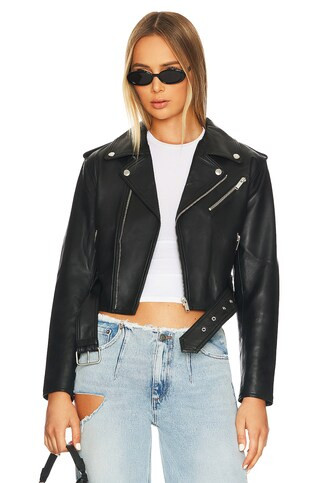 Ena Pelly Goldie Leather Jacket in Black from Revolve.com | Revolve Clothing (Global)