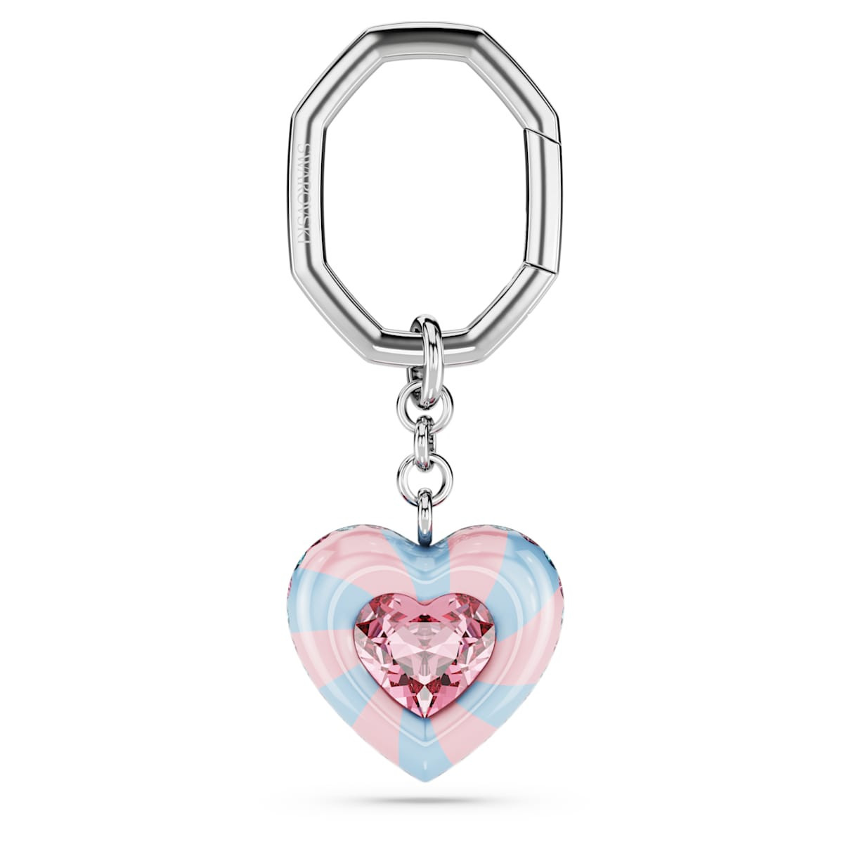 Key ring, Heart cut, Heart, Multicolored, Rhodium plated | SWAROVSKI