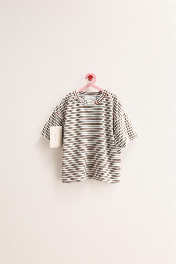 ZARA TIMELESS - STRIPED TOWEL EFFECT T-SHIRT | Zara US