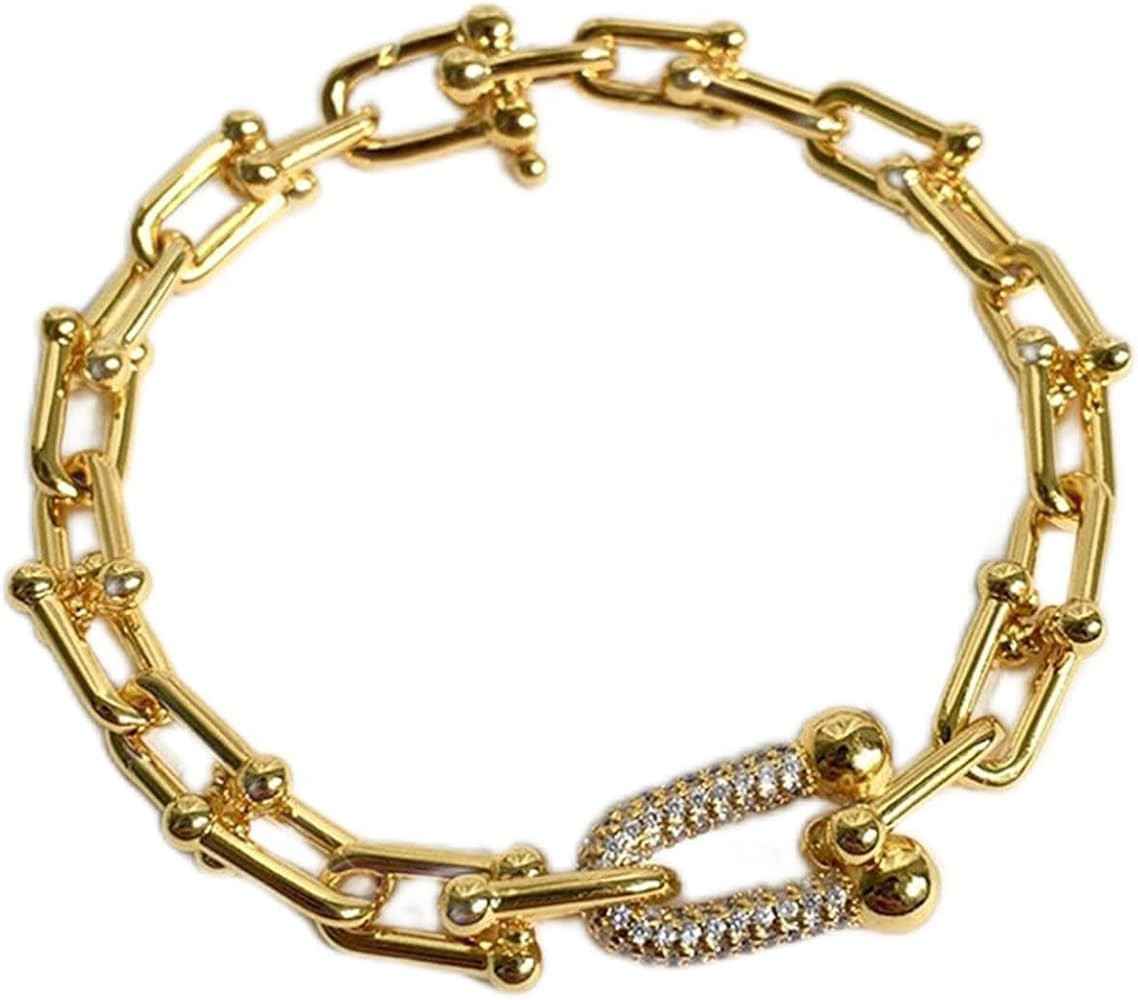 THIKK Popular New Women Bracelet Stainless Steel Luxury Jewelry Punk Zircon Gift Chain bracelets ... | Amazon (US)