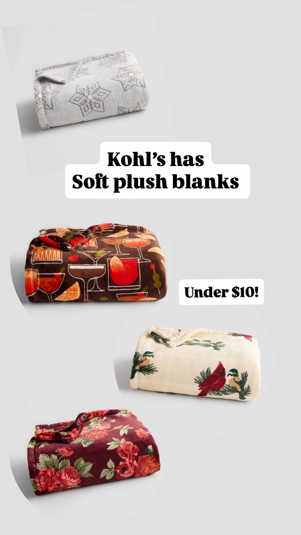 Cute blankets for the seasons 

Now under $10
@kohls