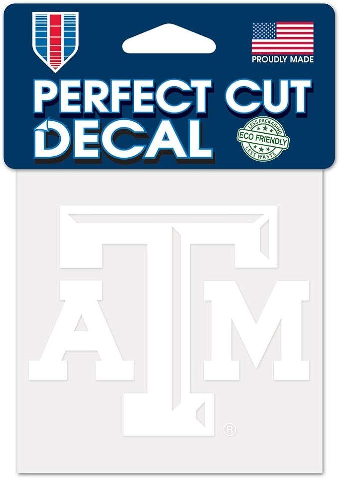 WinCraft NCAA Texas A&M Aggies 4x4 Perfect Cut White Decal, One Size, Team Color | Amazon (US)
