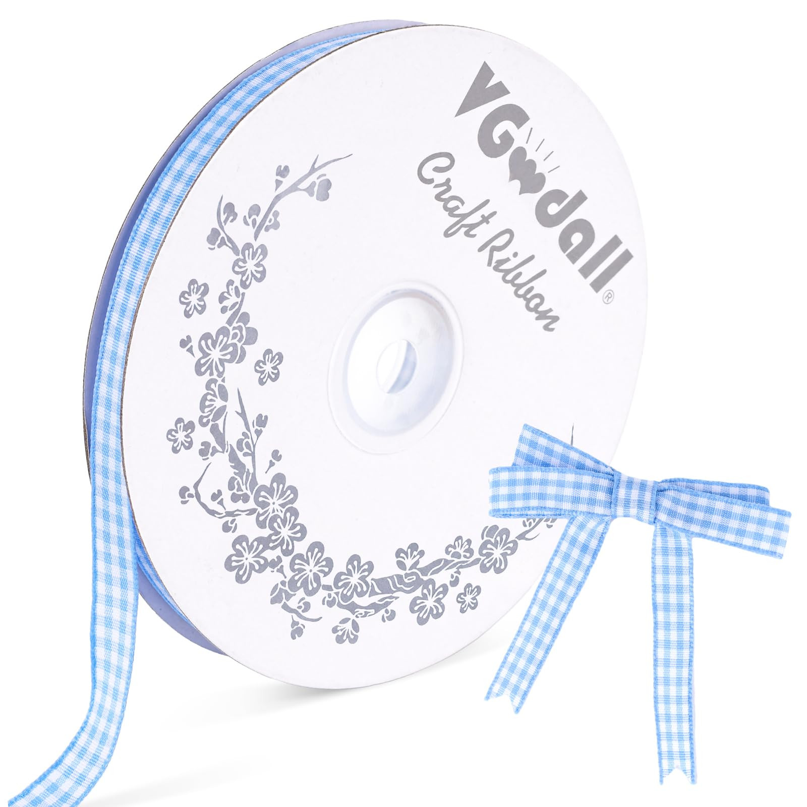 VGOODALL Gingham Ribbon, 50Yd Buffalo Checker Ribbons Crafts Ribbon Light Blue for DIY Project Pi... | Amazon (US)
